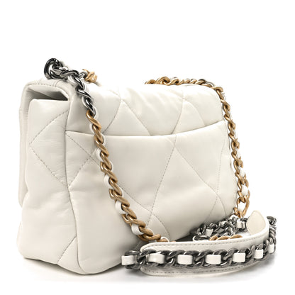 Chanel Lambskin Quilted Medium Chanel 19 Flap White 3 of 10
