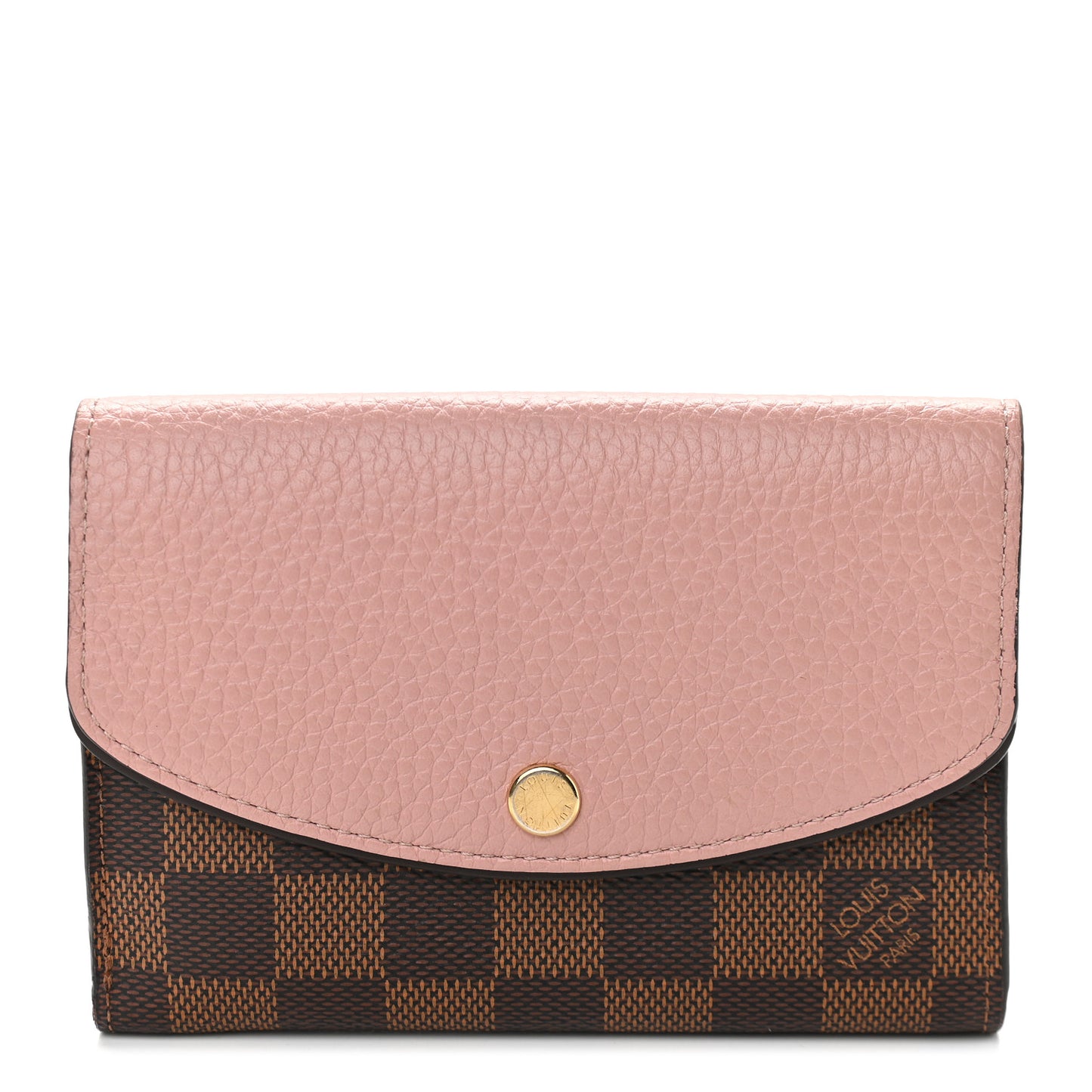 Damier Ebene Normandy Compact Wallet Rose Ballerine