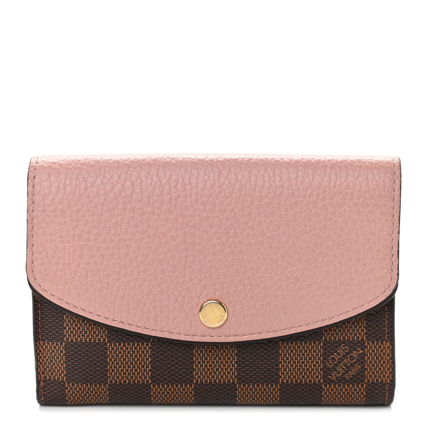 Louis Vuitton Damier Ebene Normandy Compact Wallet Rose Ballerine 1 of 11