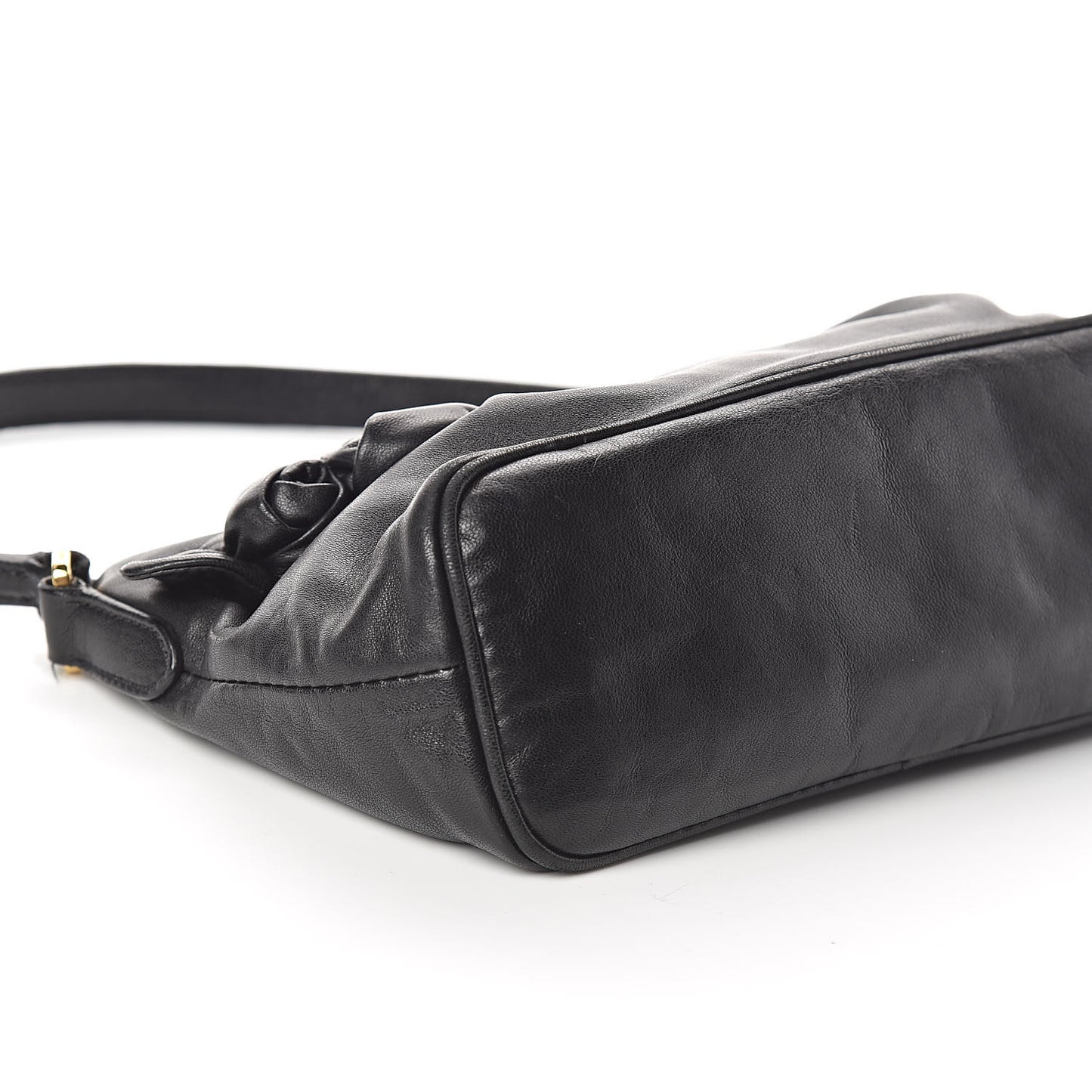 Nappa Flower Shoulder Bag Black