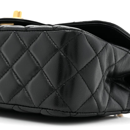 Chanel Lambskin Quilted Mini Metal Top Handle Rectangular Flap Black 8 of 11