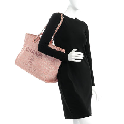 Chanel Canvas Large Deauville Tote Pink 2 of 8