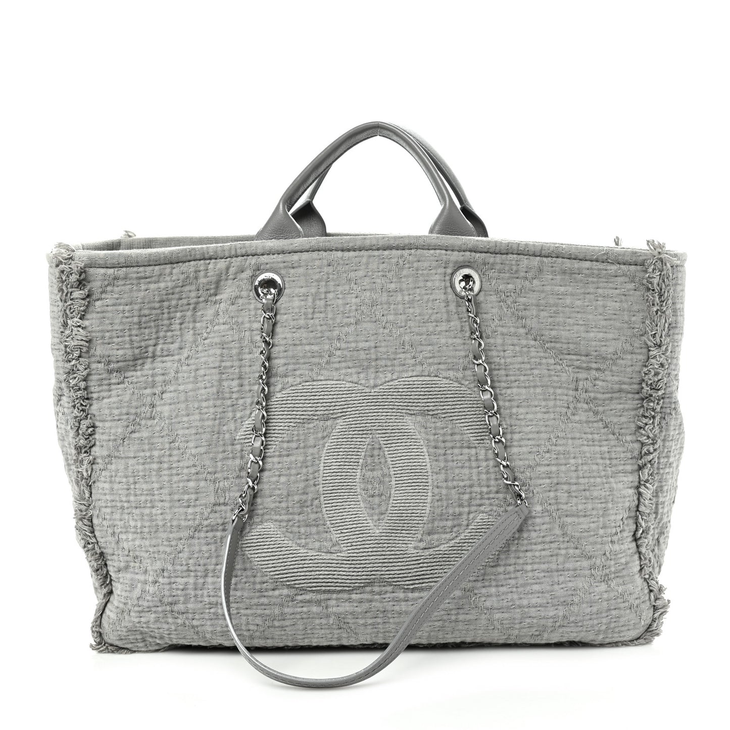 Canvas Large Double Face Shopping Tote Grey
