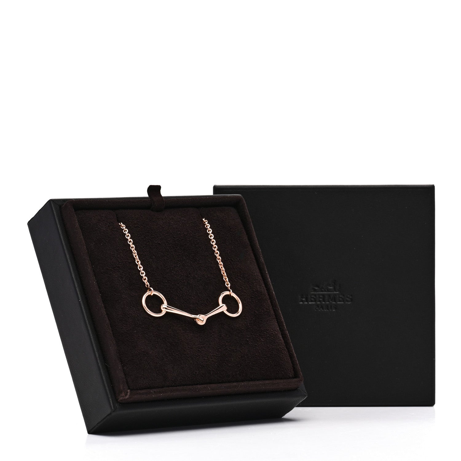 Hermes 18K Rose Gold Diamond TPM Filet d'Or Necklace SH 7 of 7