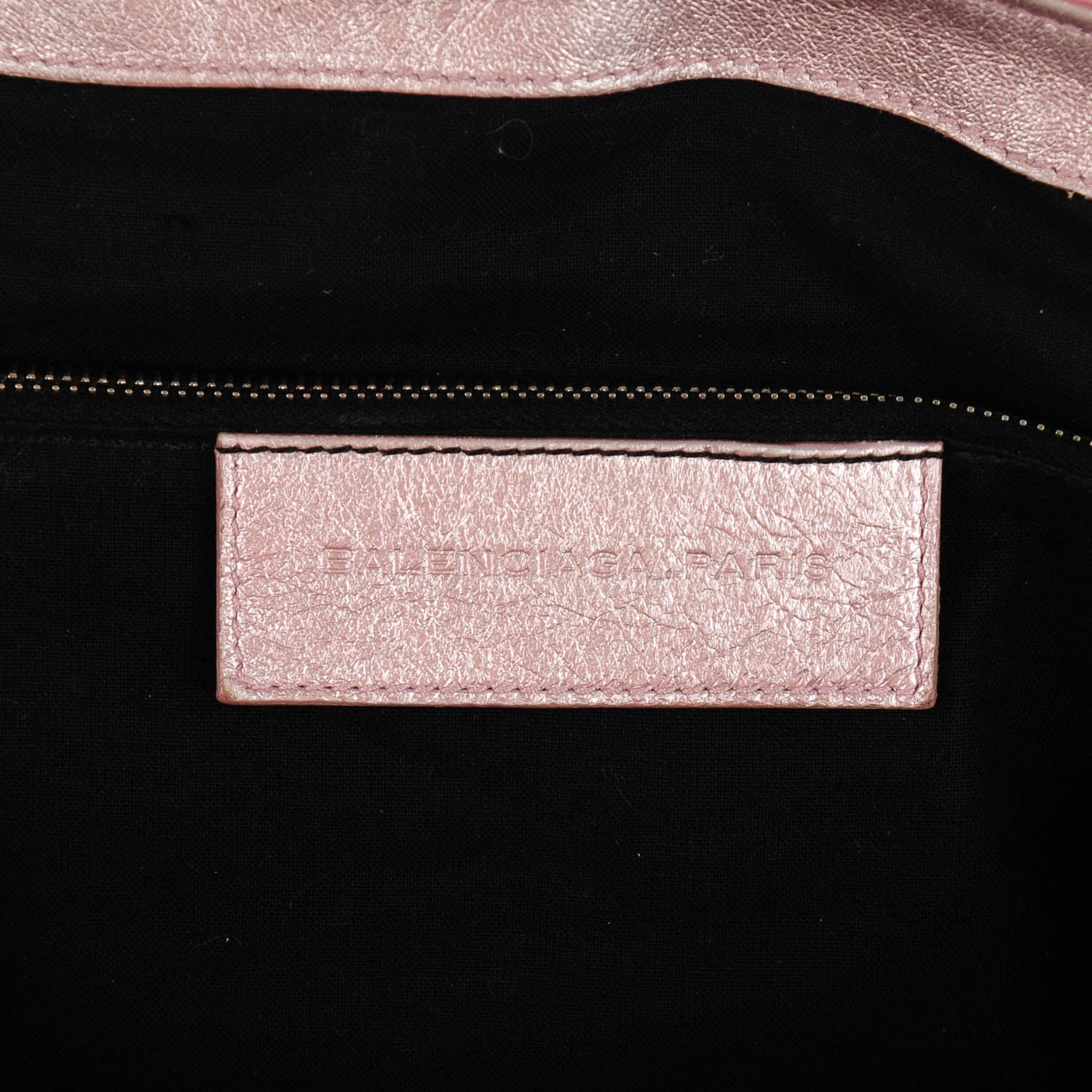 Balenciaga Metallic Agneau Classic Hardware Work Sparkle Pale Rose 7 of 8