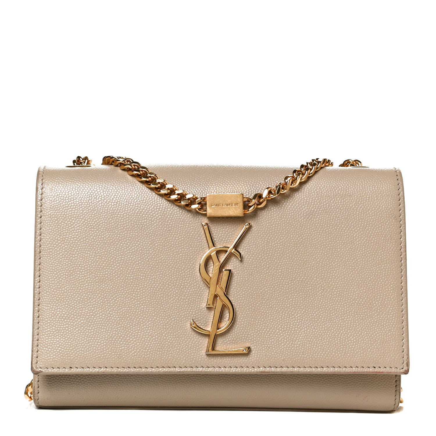 Saint Laurent Grain De Poudre Small Monogram Kate Satchel Sea Salt 1 of 13