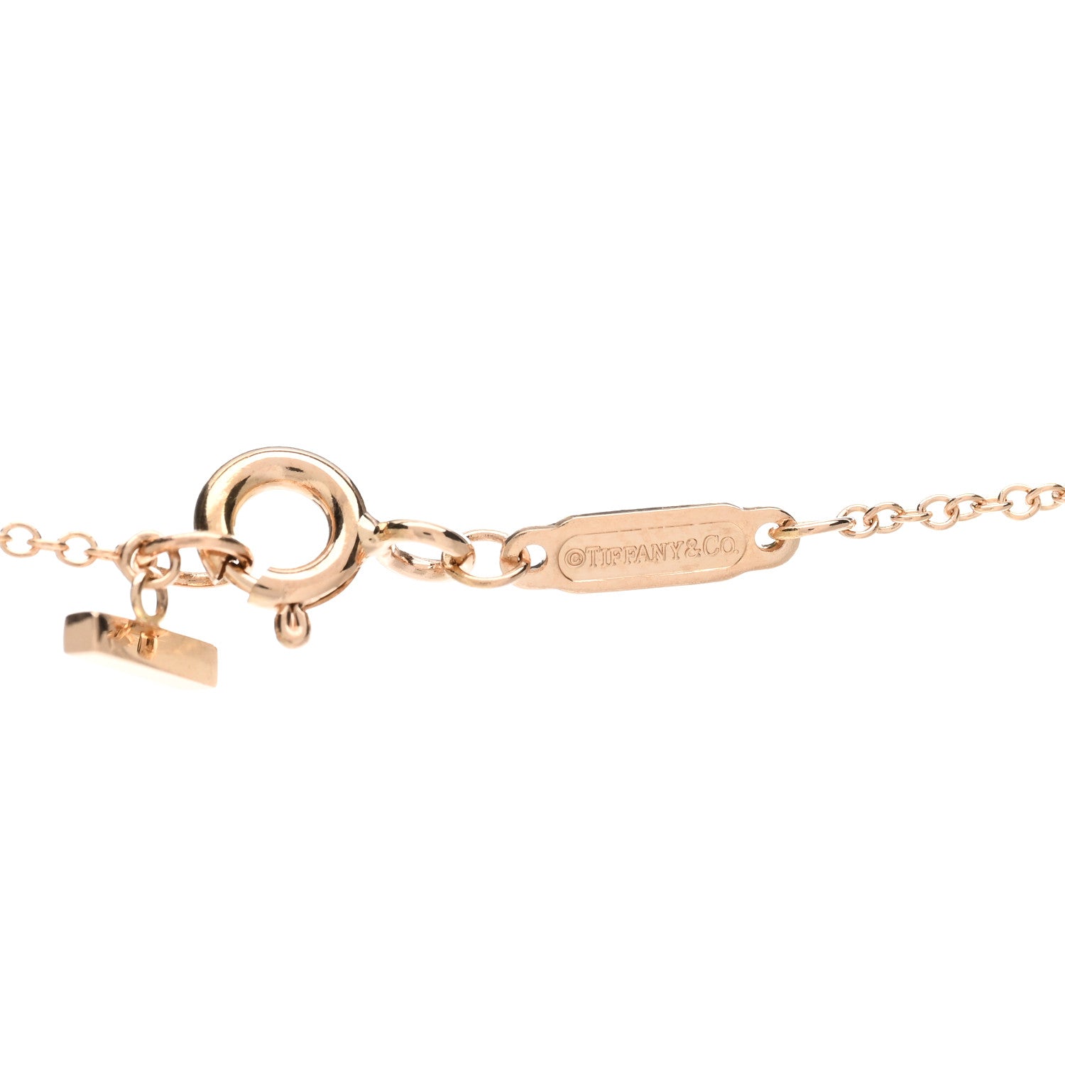 Tiffany 18K Rose Gold Small T Smile Pendant Necklace 3 of 5