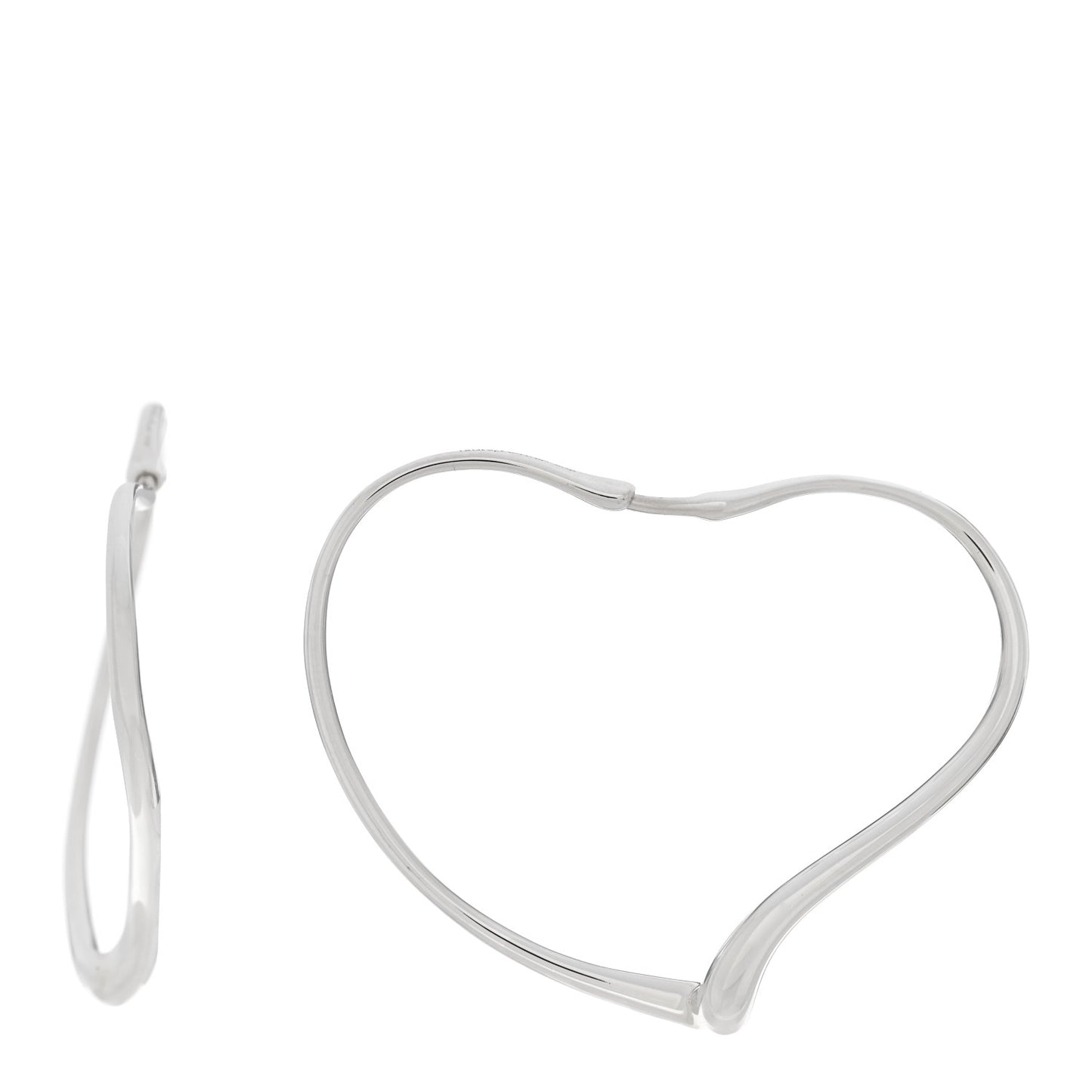 Sterling Silver Elsa Peretti Open Heart Hoop Earrings