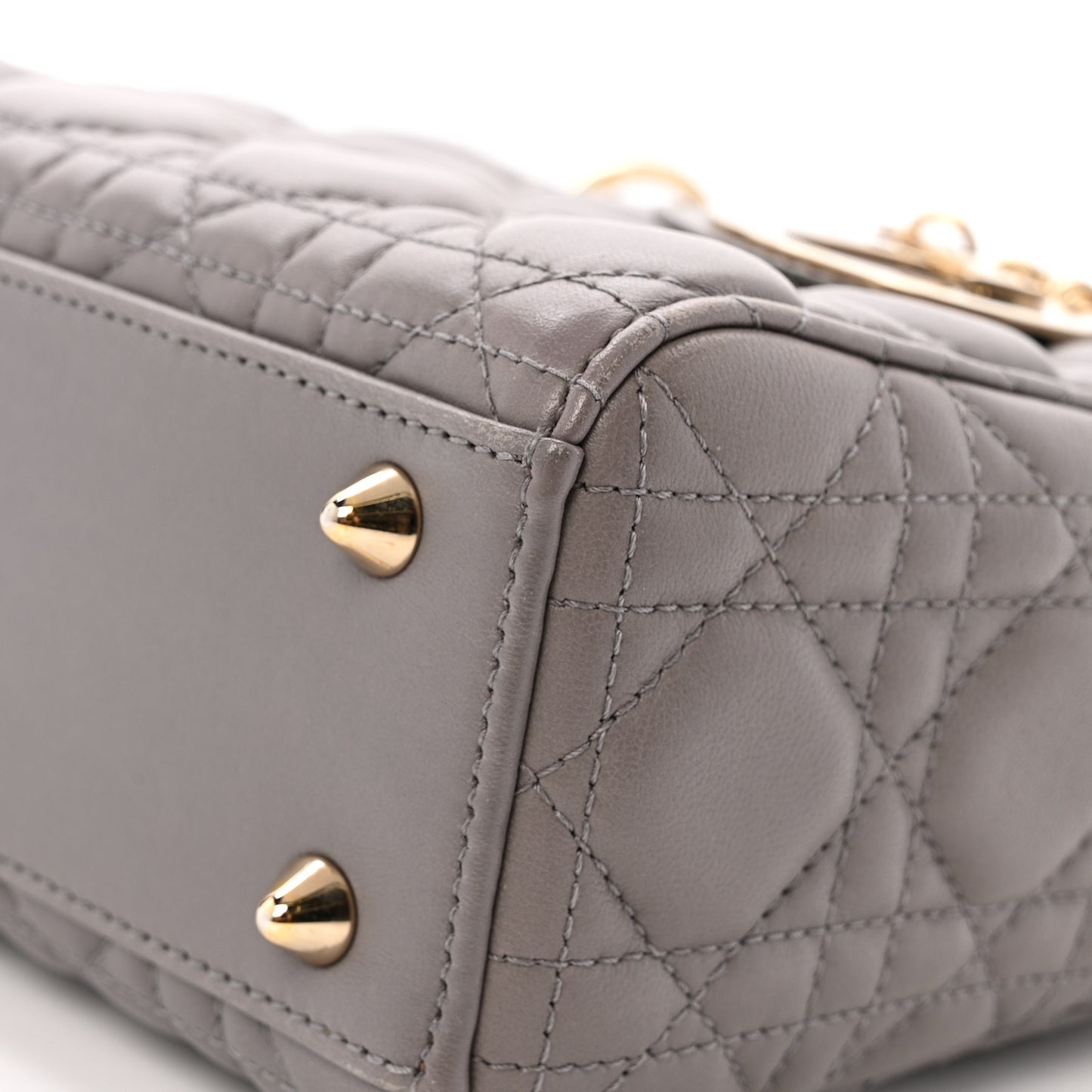 Lambskin Cannage Small Lady Dior Grey