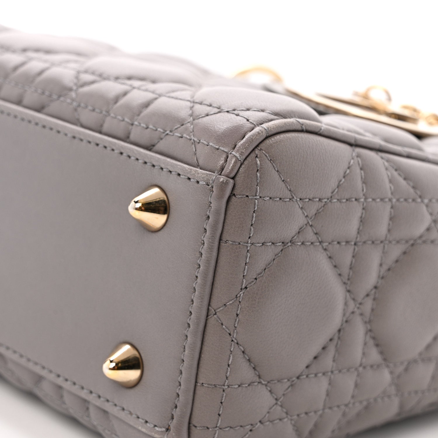 Christian Dior Lambskin Cannage Small Lady Dior Grey 11 of 17