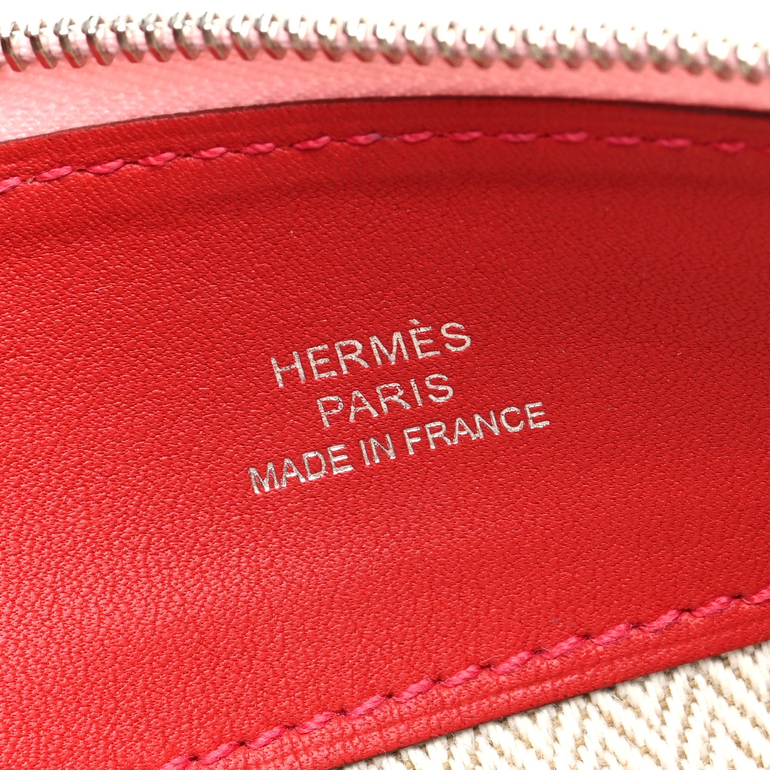 Hermes Lambskin Swift Tohubohu Pouch MM Rose Sakura Vermillion 6 of 7