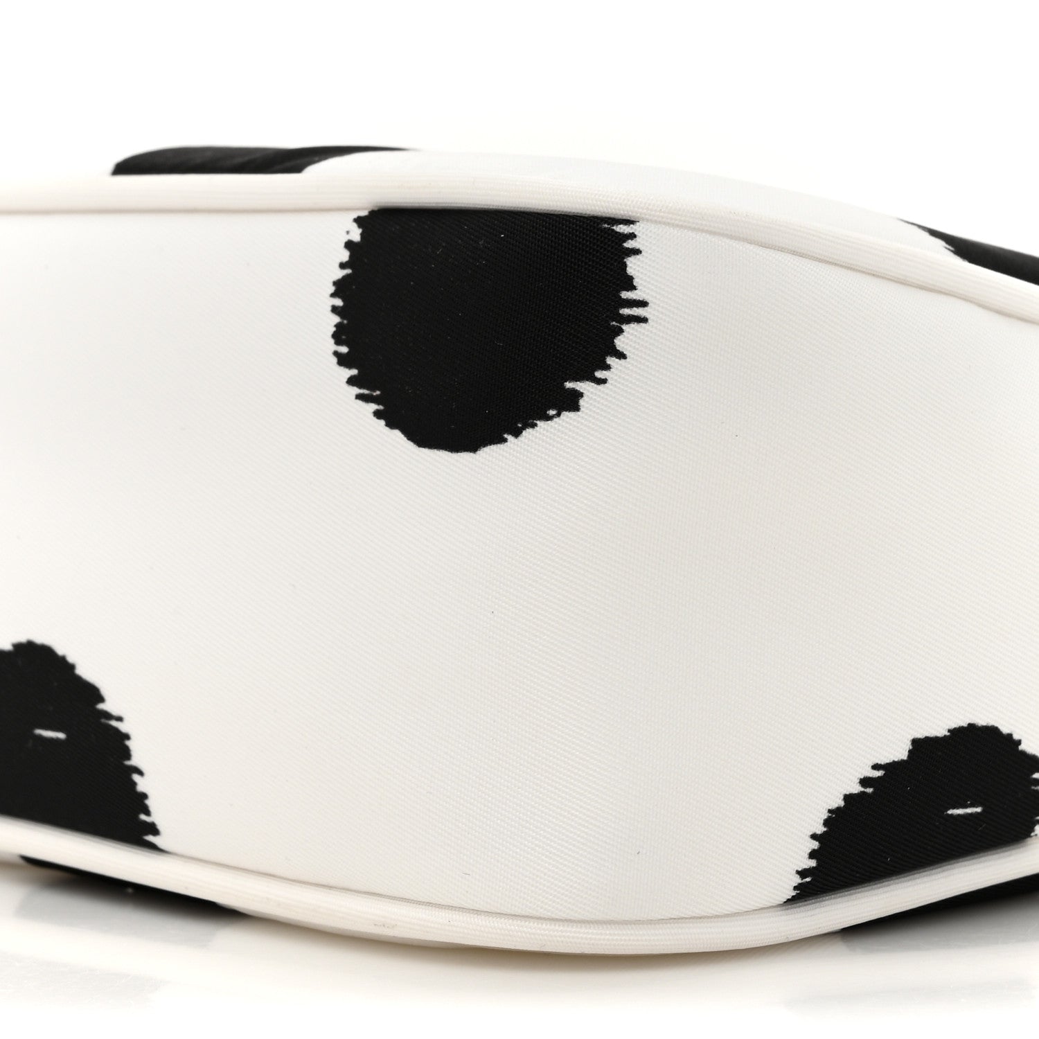 Prada Tessuto Nylon Polka-Dot Mini Re-Edition 2000 Bag White Black 8 of 9