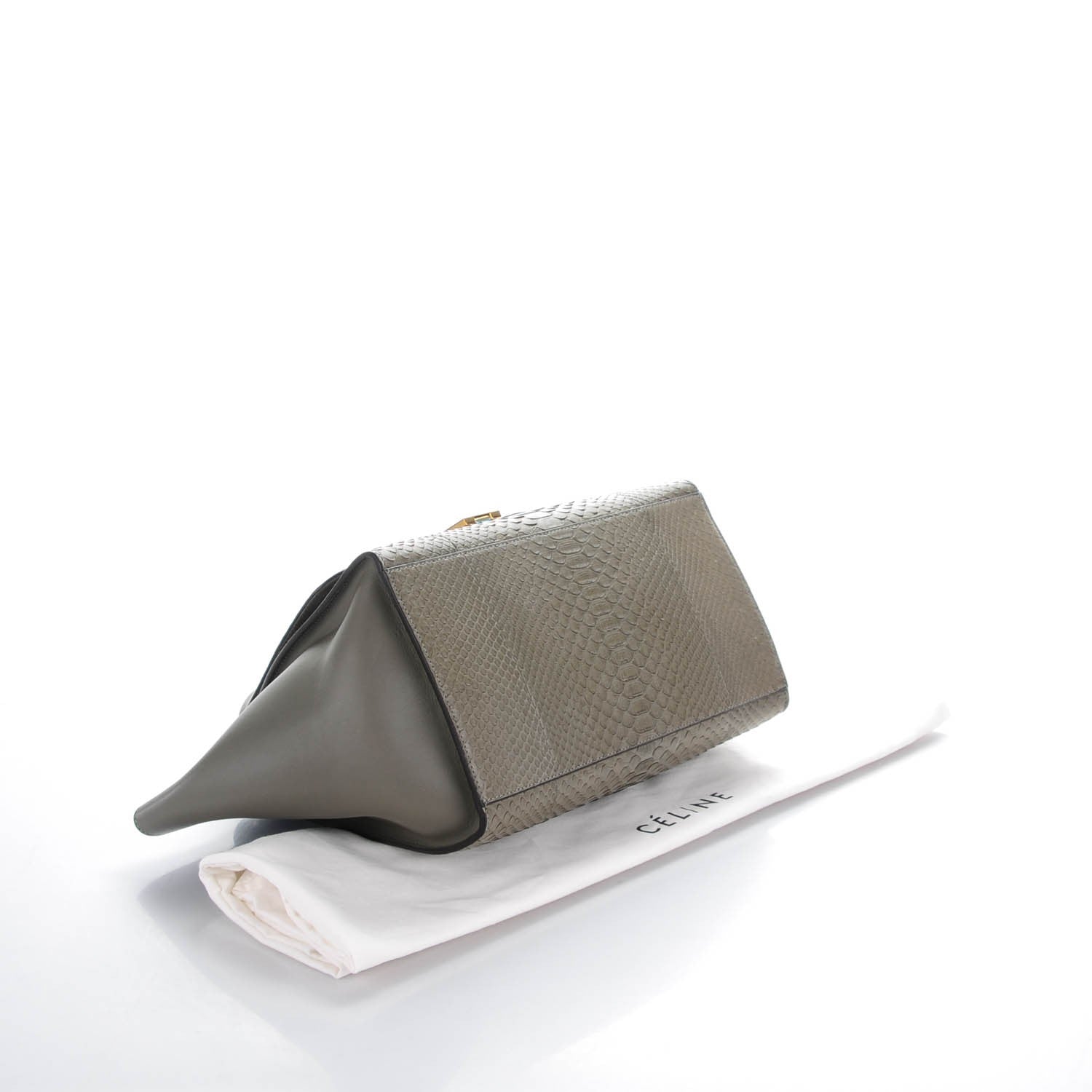 Celine Python Calfskin Medium Trapeze Grey 4 of 7