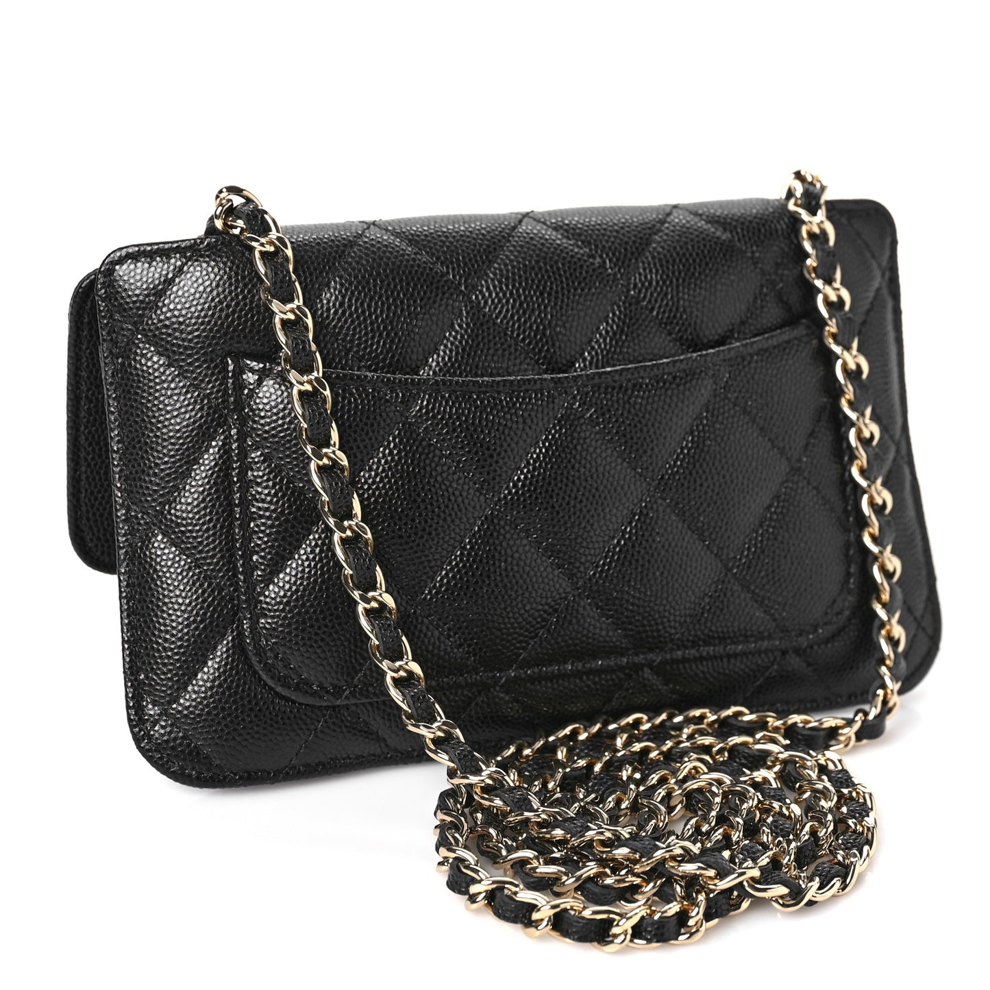 Caviar Fabric Graffiti Foldable Tote Bag With Chain Black Multicolor