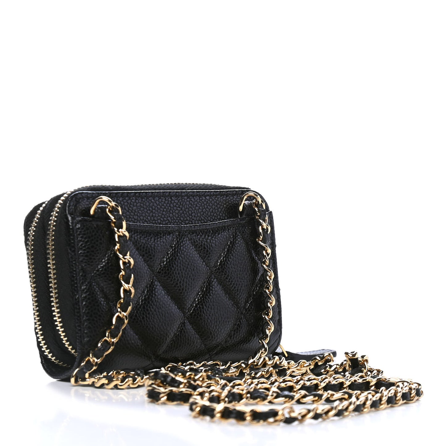Caviar Quilted Miss Coco Clutch With Chain Black