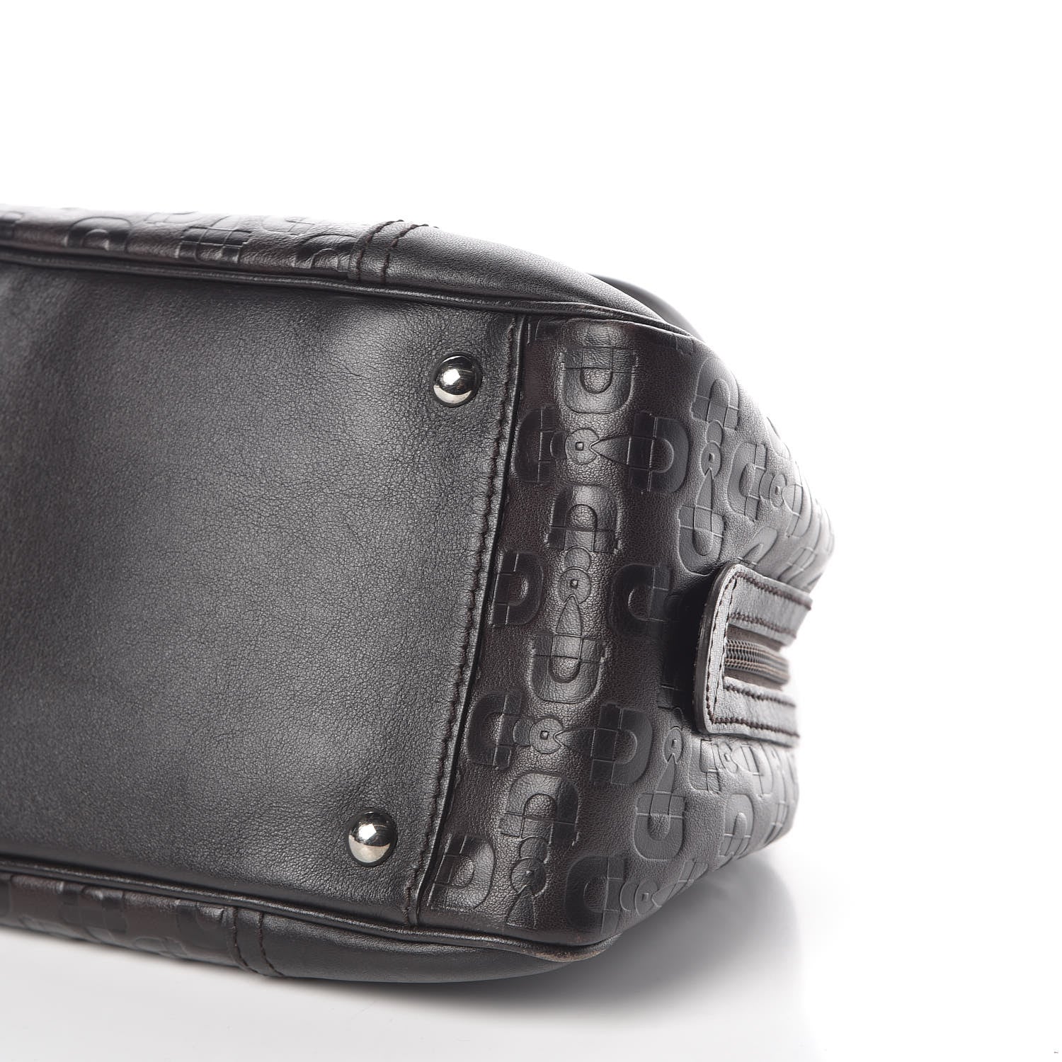 Gucci Calfskin Horsebit Embossed Princy Boston Black 9 of 9