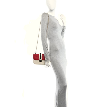 Valentino Garavani Vitello Small Glam Lock Rockstud Flap Red Ivory Black 2 of 10