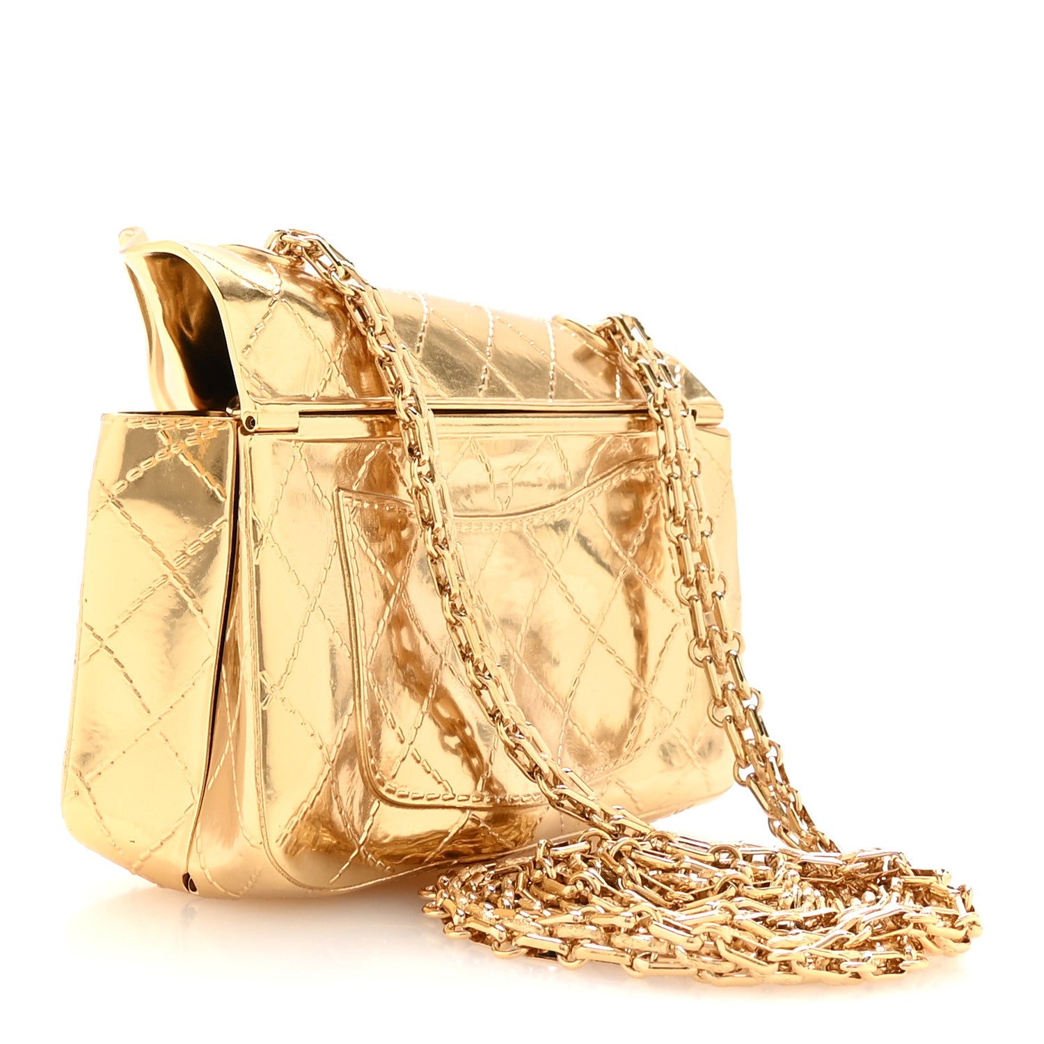Chanel Metal 2.55 Small Minaudiere Crossbody Gold 1907479