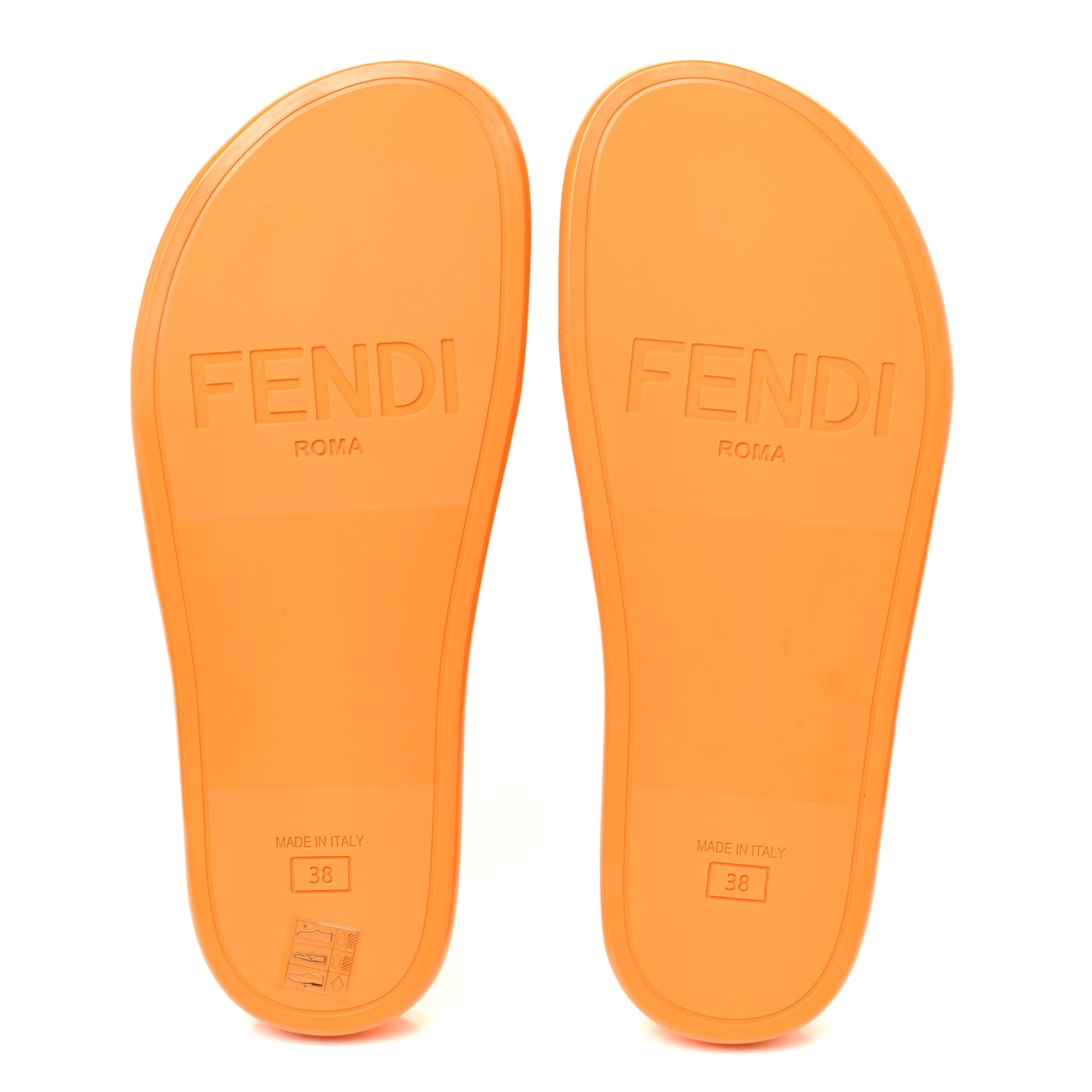 Raffia Rubber FF Woven Reflections Crisscross Slide Sandals 38 Arancio Clementina