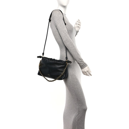 Loewe Mellow Nappa Donut Chain Flamenco Knot Clutch Black 2 of 10