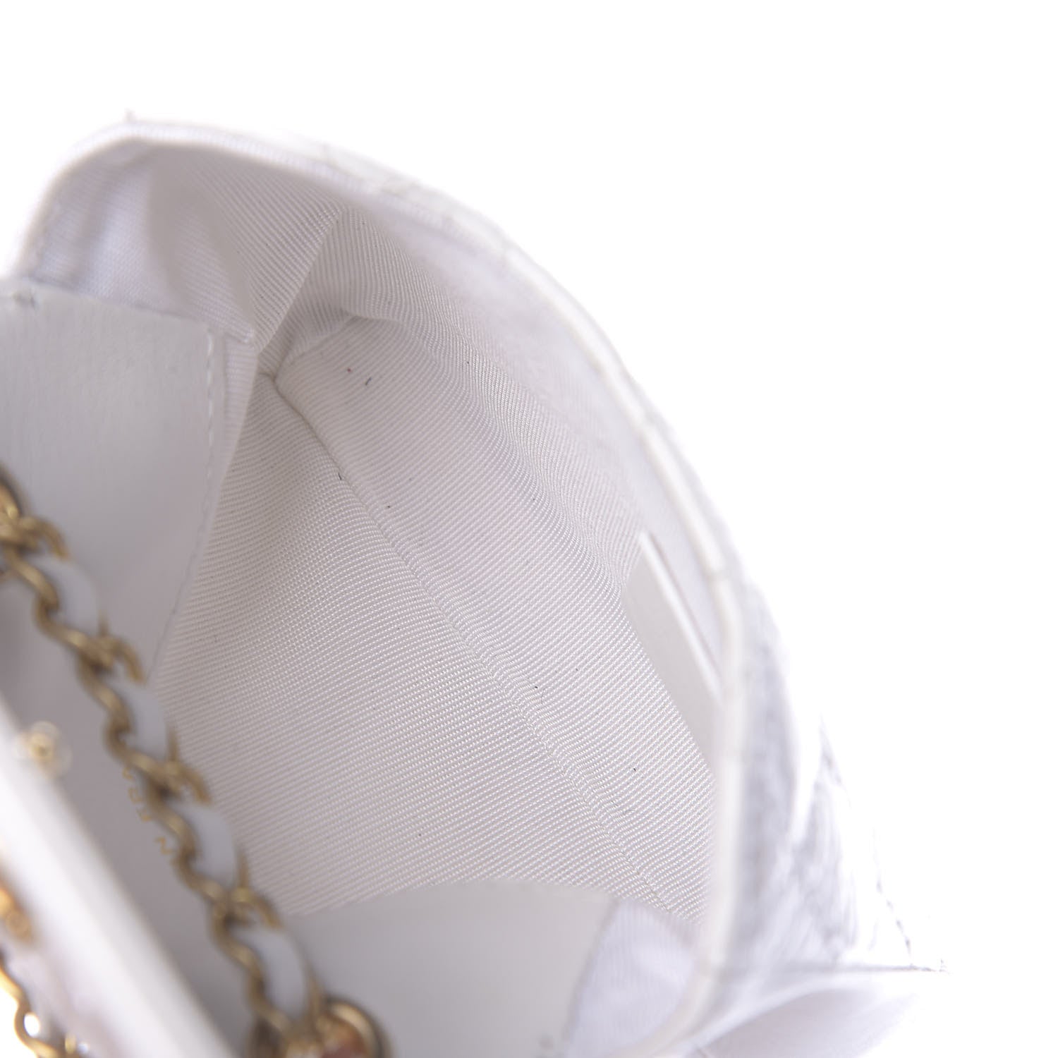 Chanel Shiny Aged Calfskin Quilted Waist Belt Bag White 5 of 13