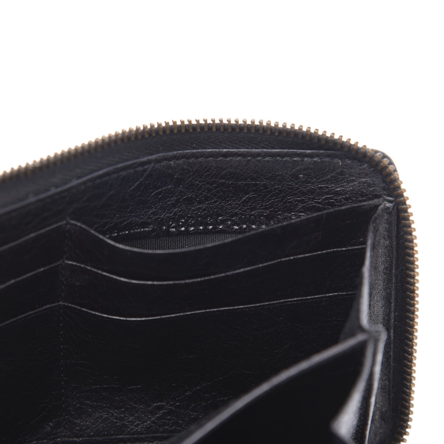 Agneau Classic Silver Hardware Continental Zip Around Wallet Black