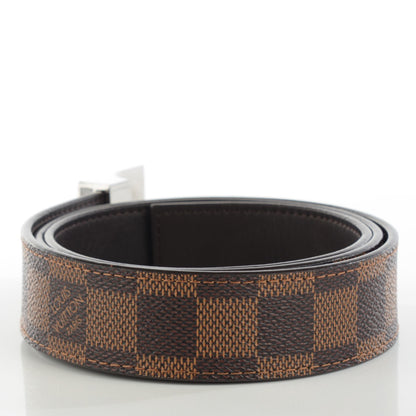 Louis Vuitton Damier Ebene LV Paris Buckle Belt 85 34 Silver 3 of 7