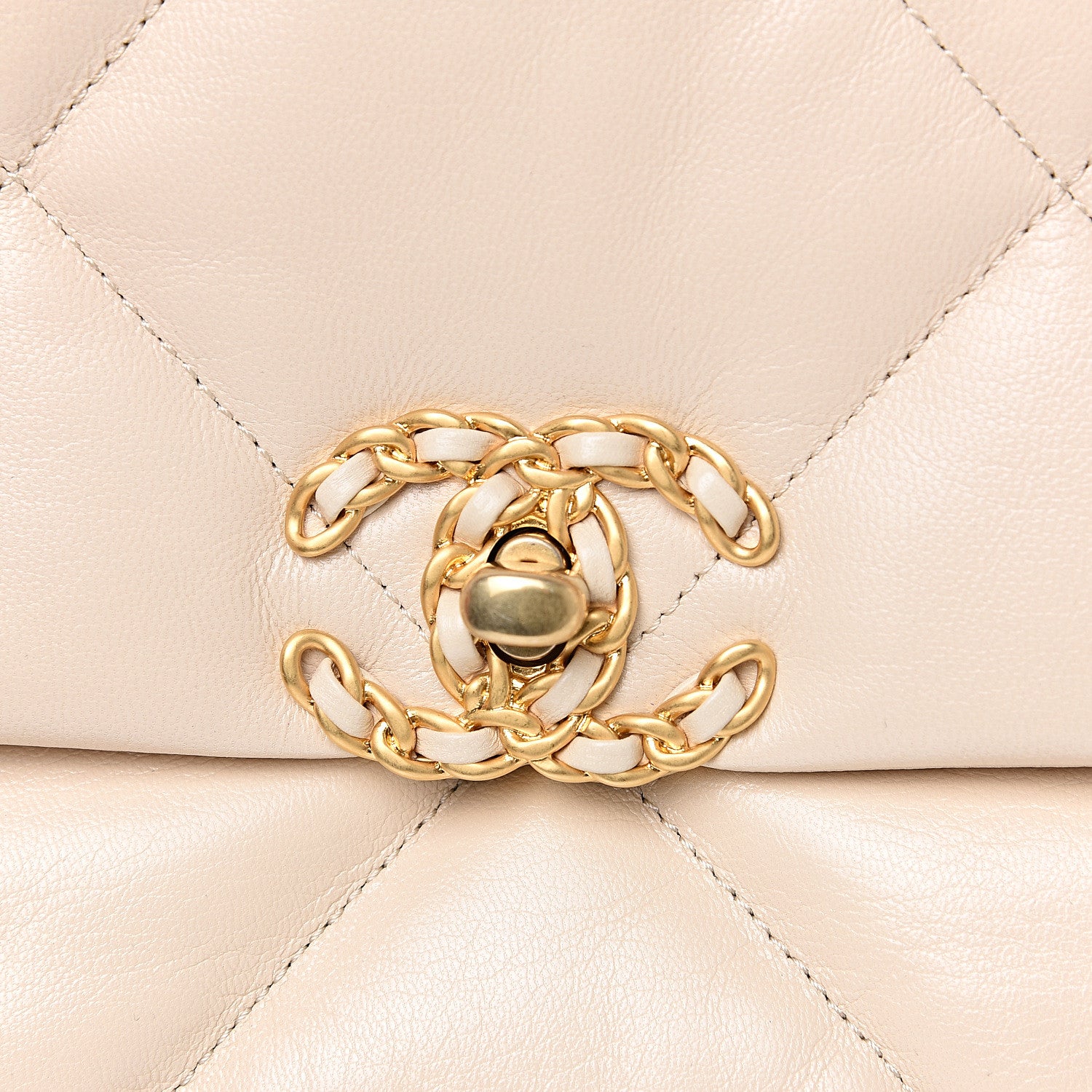 Chanel Goatskin Quilted Medium 19 Flap Beige 9 of 10
