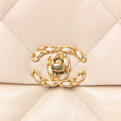 Chanel Goatskin Quilted Medium 19 Flap Beige 9 of 10