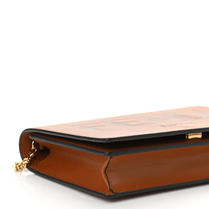 Fendi Vitello King Tamponato Logo Embossed Medium Wallet On Chain Cuoio 9 of 10