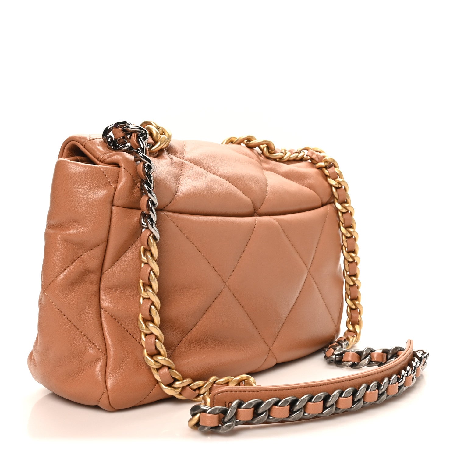 Chanel Lambskin Quilted Large Chanel 19 Flap Brown 3 of 10