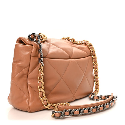 Chanel Lambskin Quilted Large Chanel 19 Flap Brown 3 of 10