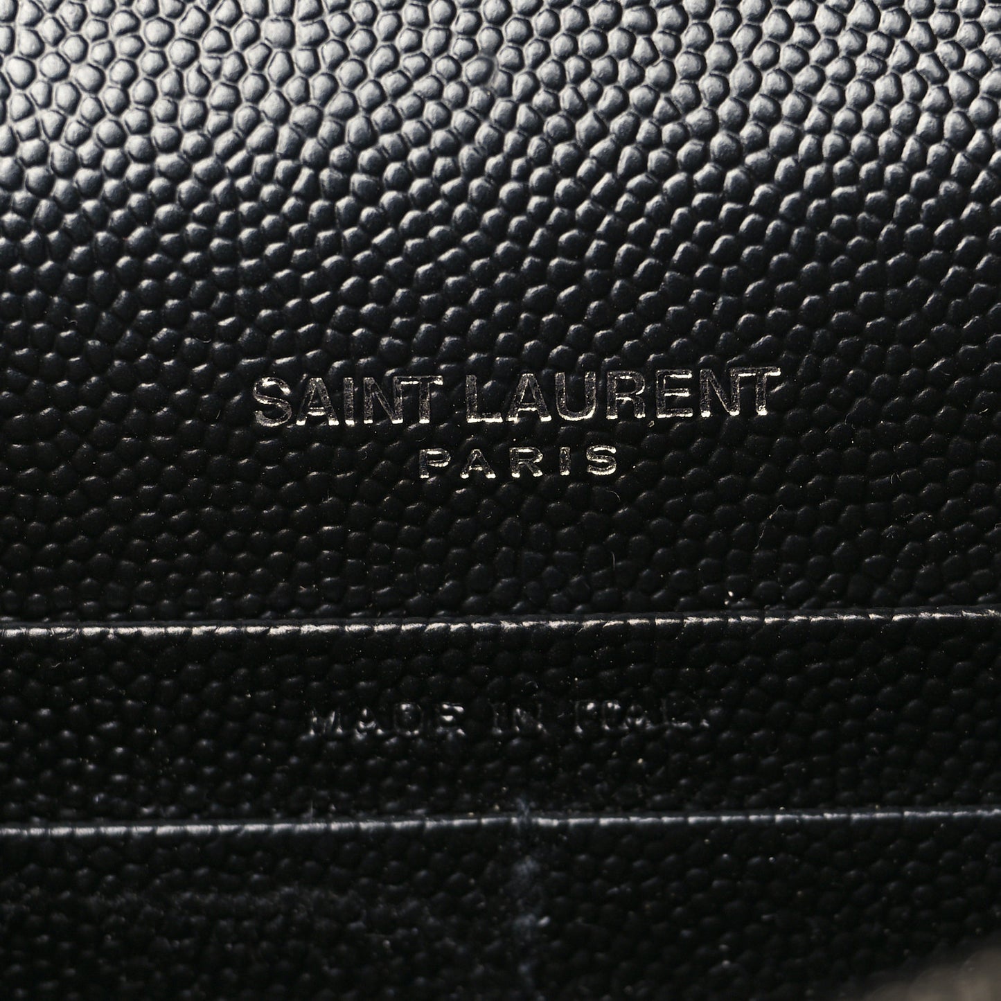 Grain De Poudre Matelasse Chevron Monogram Envelope Chain Wallet Black
