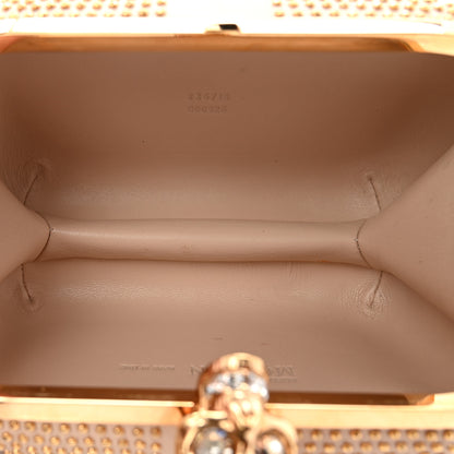 Alexander McQueen Calfskin Studded Britannia Skull Box Clutch Beige 5 of 7