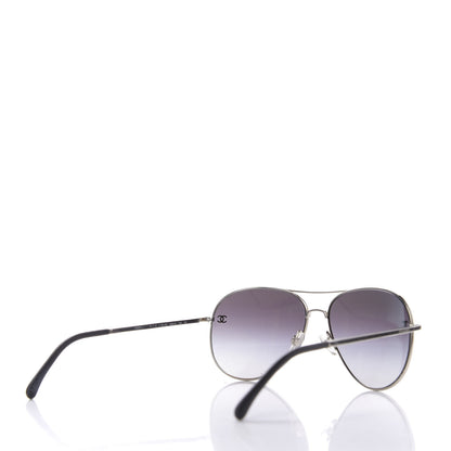 Chanel Metal Aviator CC Sunglasses 4189 T-Q Silver 3 of 8