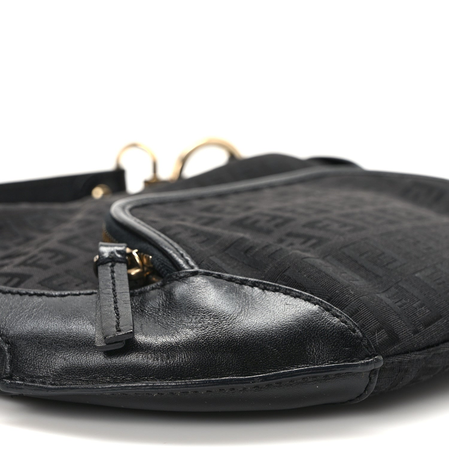 Fendi Zucchino Cuoio Chef Pocket Shoulder Bag Black 8 of 9