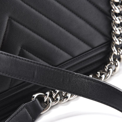 Chanel Lambskin Chevron Quilted New Medium Boy Flap Black 9 of 15