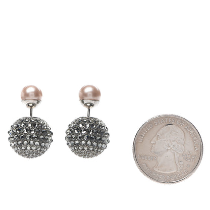 Christian Dior Crystal Mise En Dior Tribal Earrings Grey Pink 2 of 4