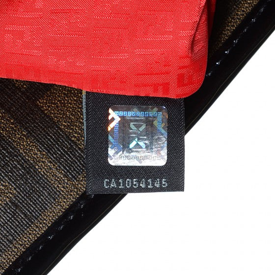 Zucca Spalmati Patent Baguette Print Medium Roll Tote Tobacco