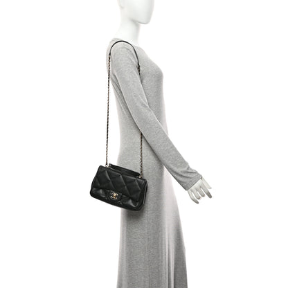Chanel Lambskin Quilted Small Easy Carry Flap Black 2 of 10
