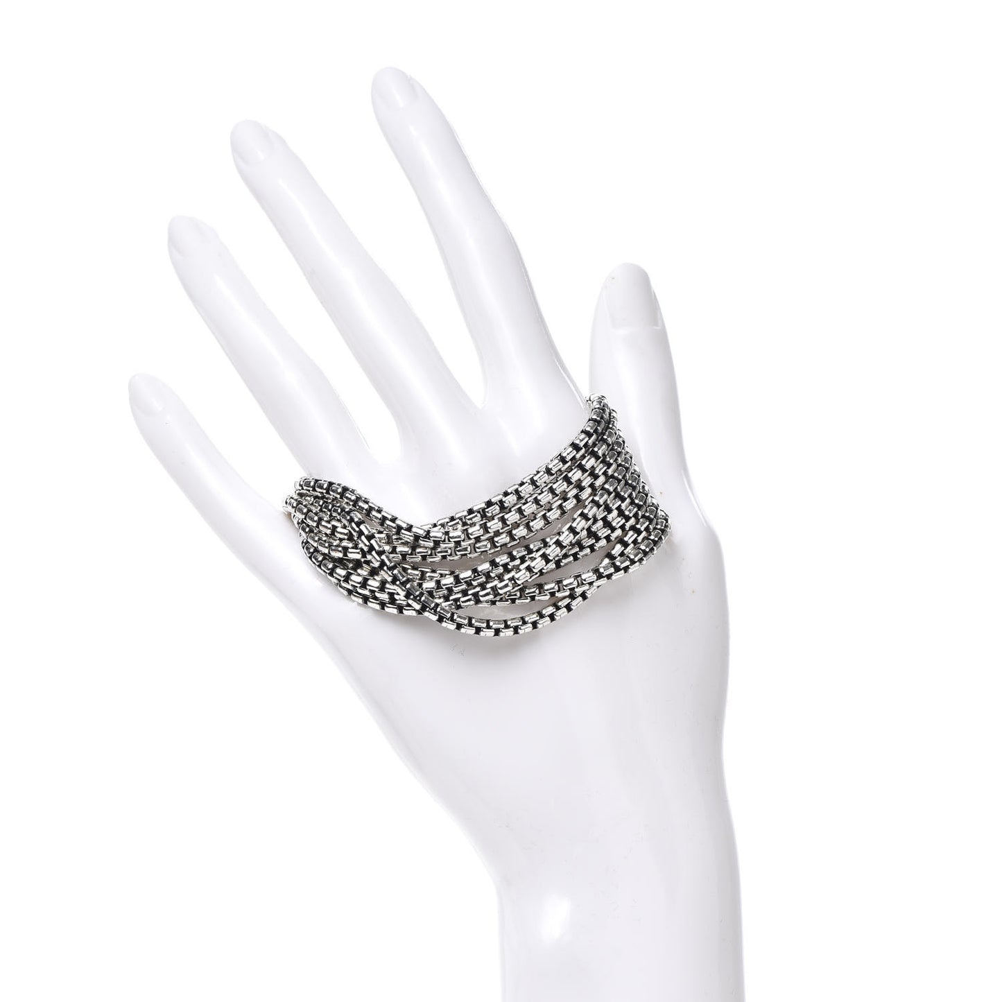 Sterling Silver Eight-Row Box Chain Bracelet