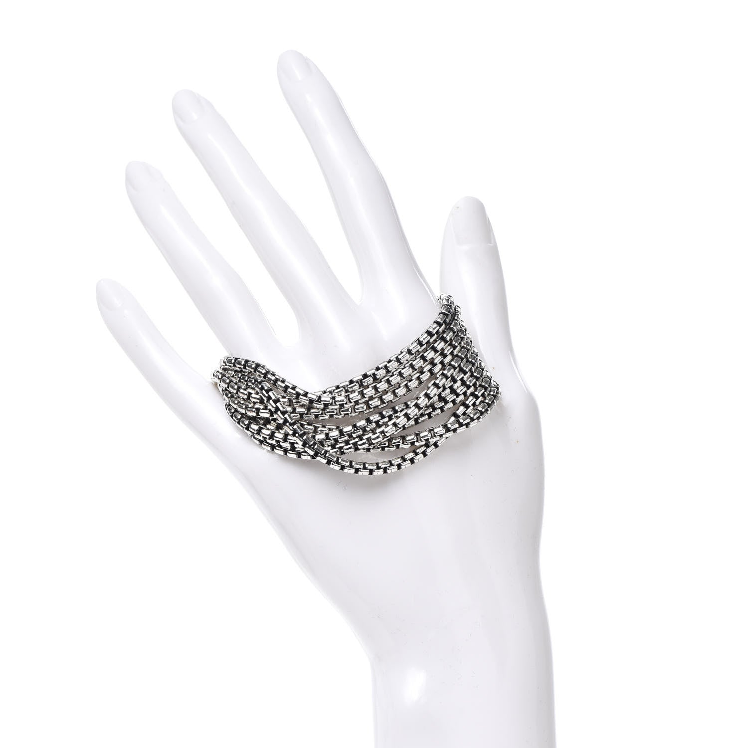 David Yurman Sterling Silver Eight-Row Box Chain Bracelet 2 of 4