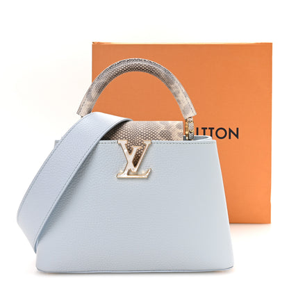 Louis Vuitton Taurillon Snakeskin Capucines BB Olympe Blue 19 of 19