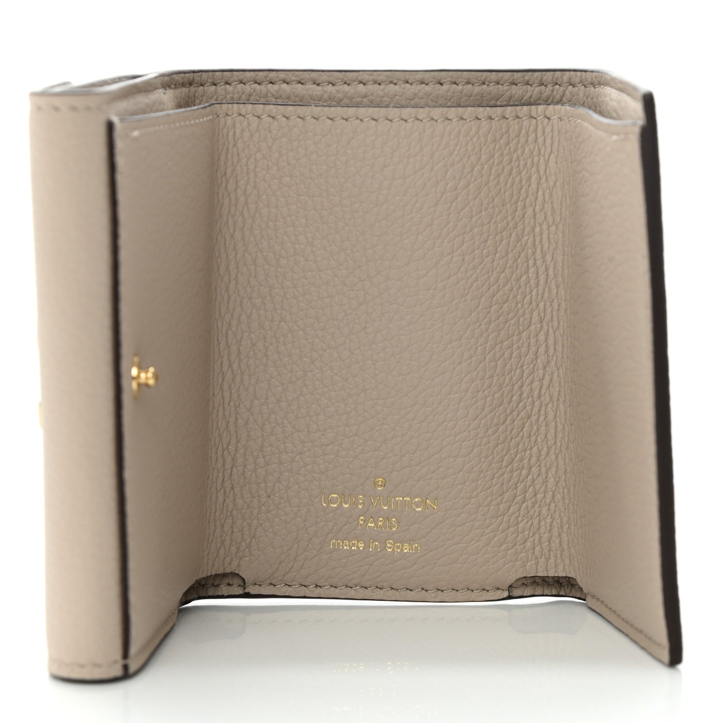 Calfskin Lockmini Wallet Greige