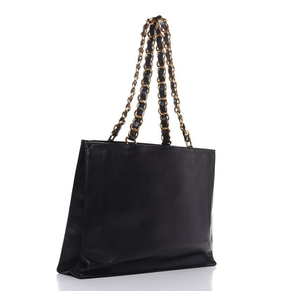 Chanel Lambskin CC Tote Black 3 of 7