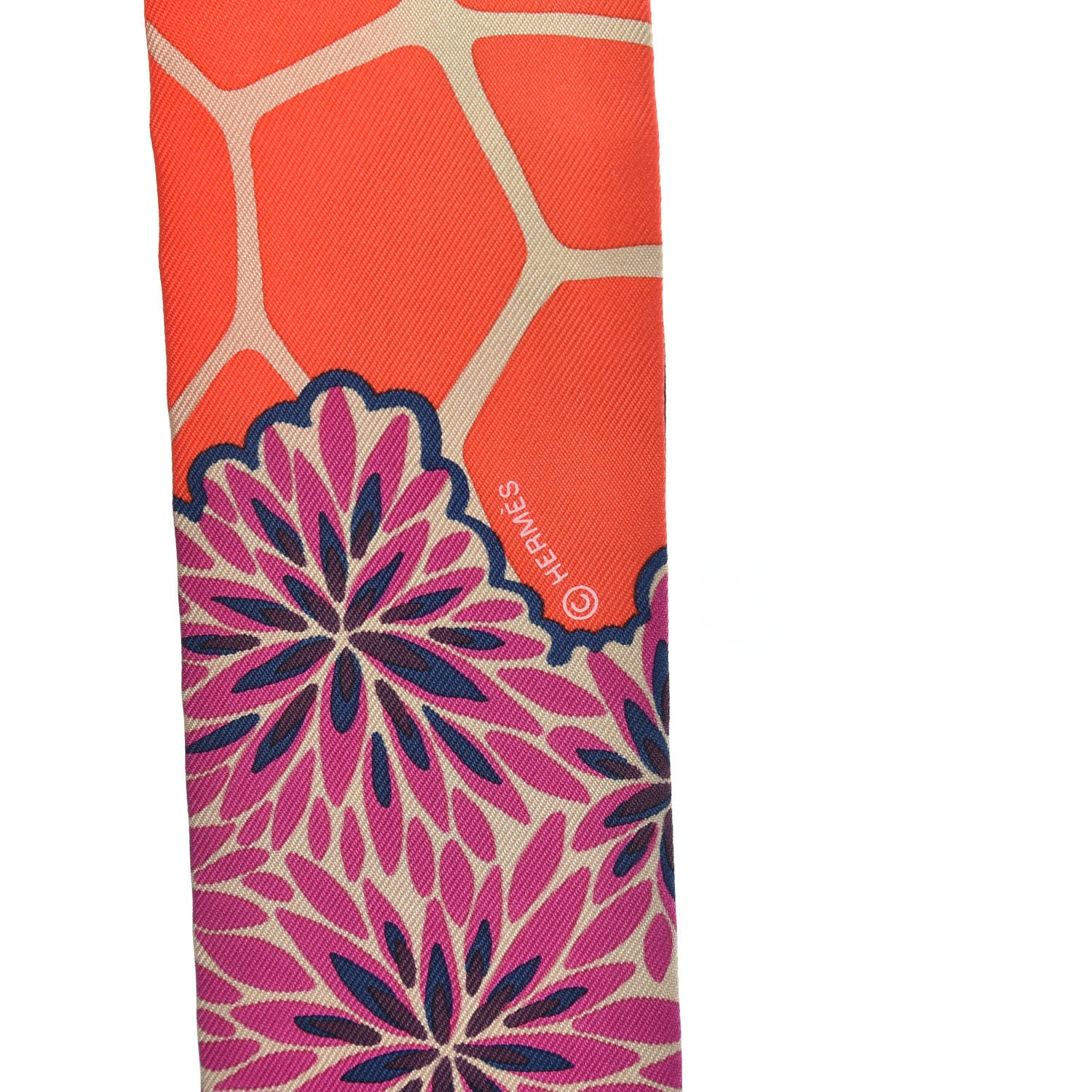 Hermes Silk The Three Graces Twilly Vermillion Fuchsia 4 of 4