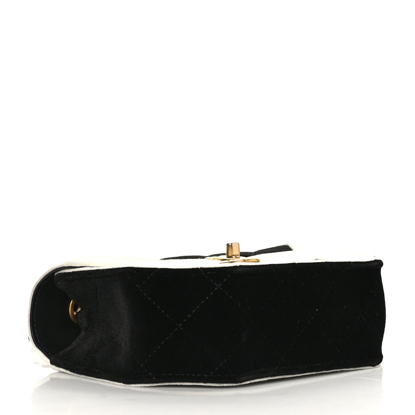 Velvet Quilted Mini Place Vendome Flap Black White