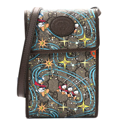 Gucci X DISNEY GG Supreme Monogram Donald Duck Mini Interlocking G Crossbody Bag Beige Multicolor New Acero 1 of 8