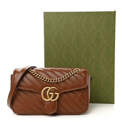 Gucci Azalea Calfskin Matelasse Diagonal Small GG Marmont Shoulder Bag Cuir 11 of 11