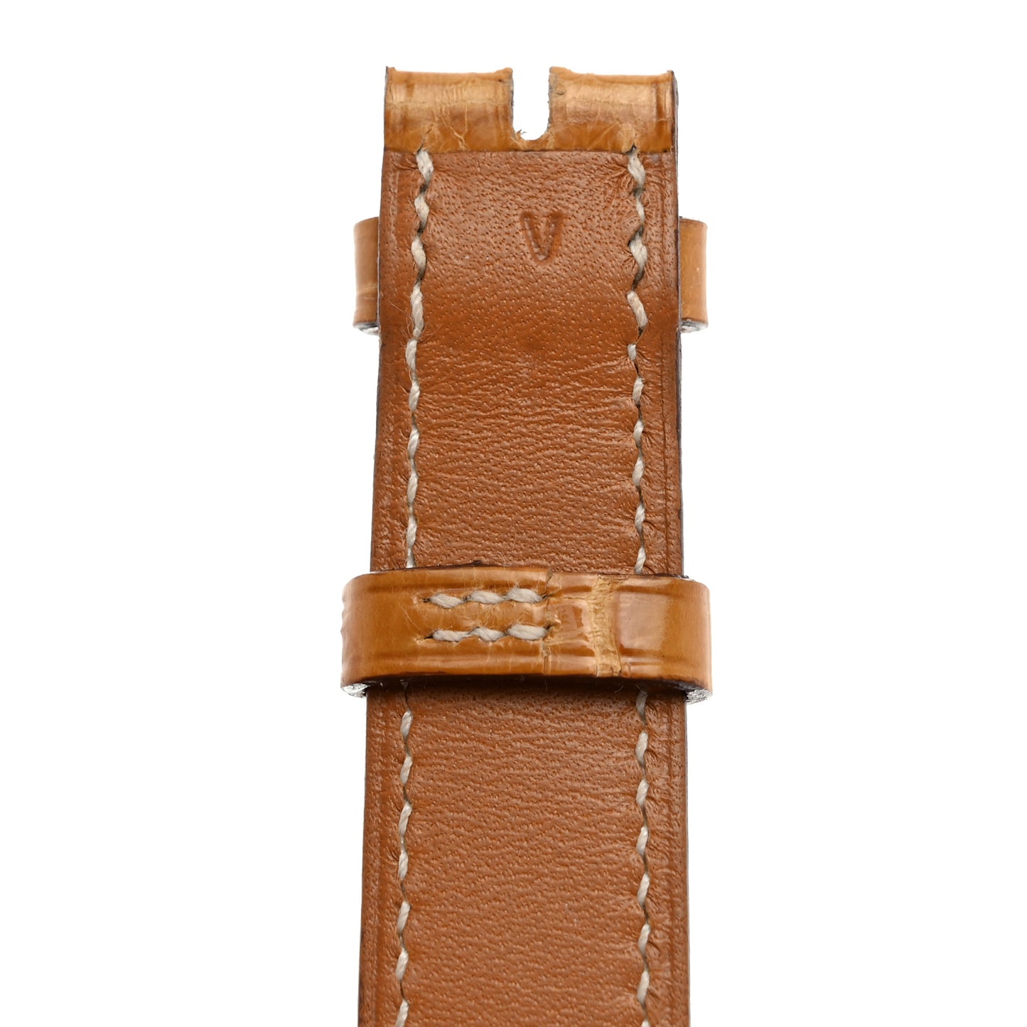Shiny Alligator Heure H Hour Watch Strap Gold